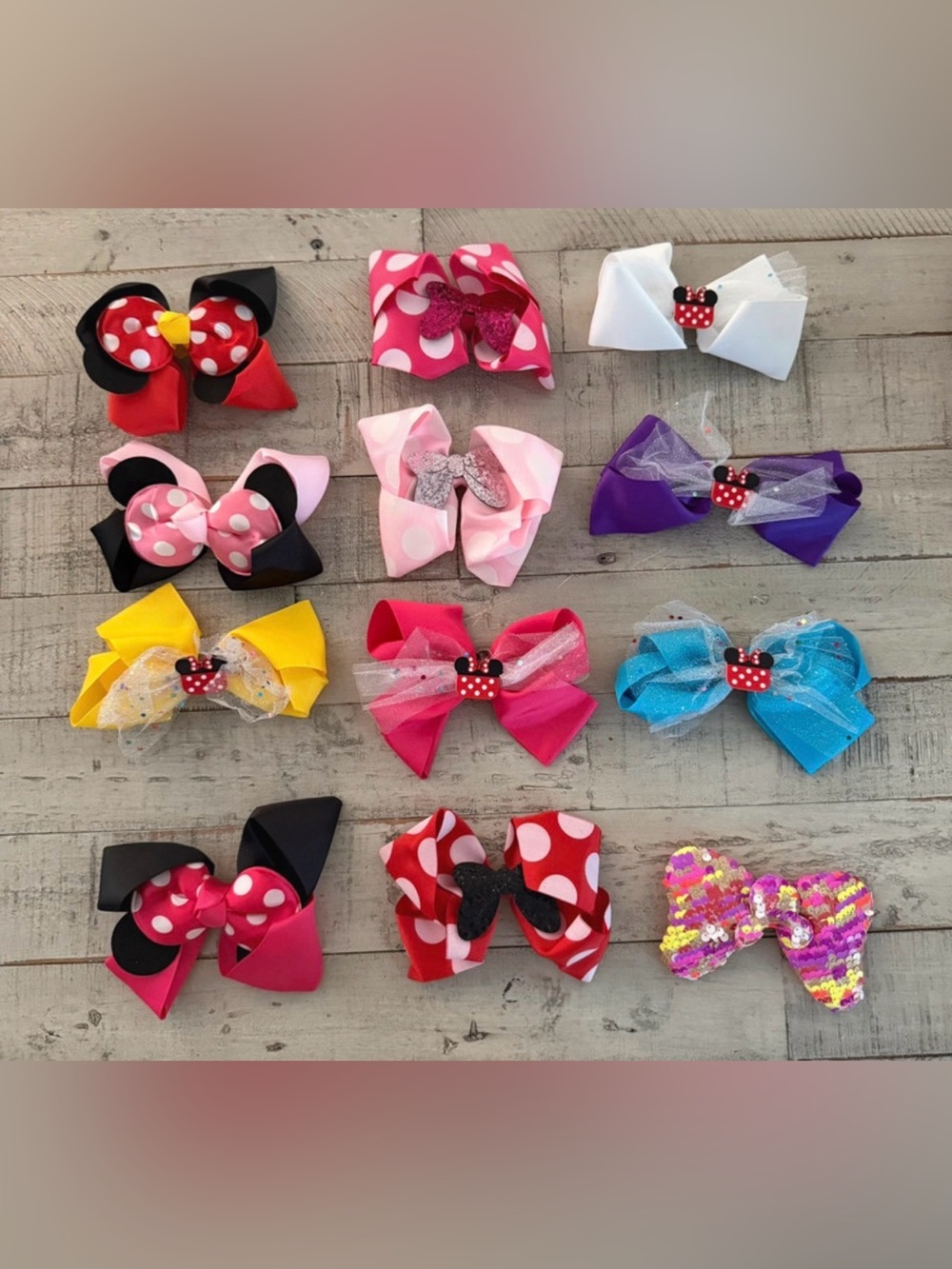 Assorted Kids Polka Dot Bow Clips - Pink, Red, Purple, Blue & More